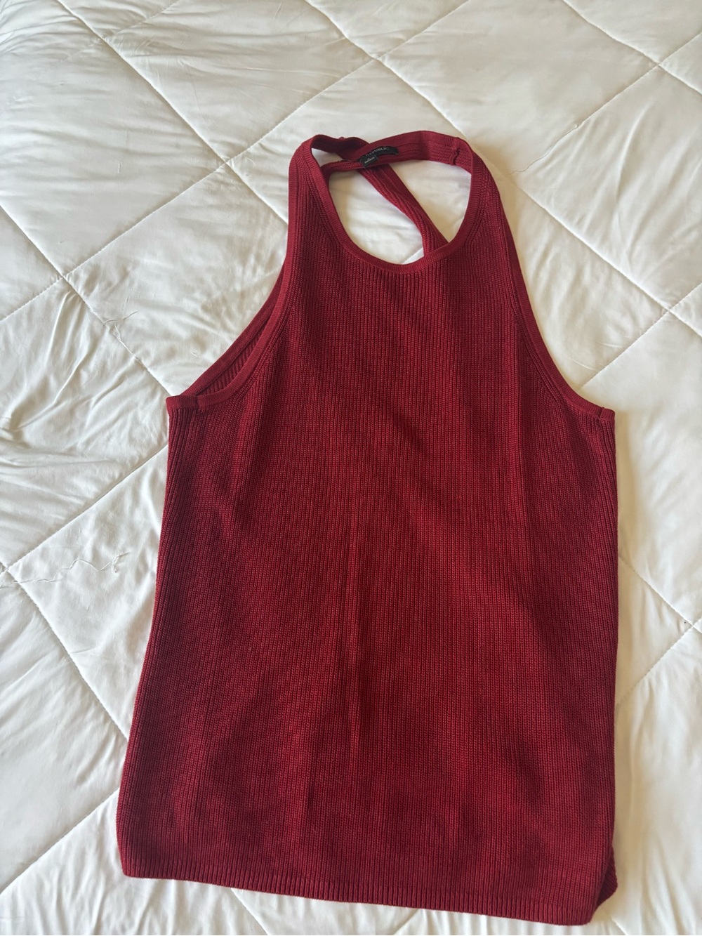 Banana Republic Sleeveless Ribbed Halter Tank - Deep Burgundy